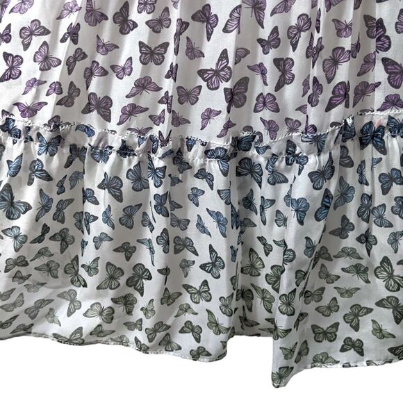 CAMI NYC Egle Tiered Butterfly Print Silk Dress M - Picture 10 of 12